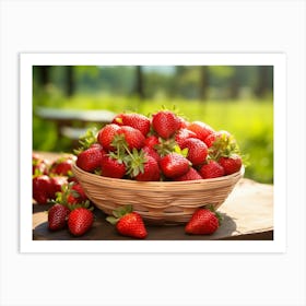 Strawberries In A Basket 4 Art Print