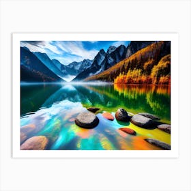 Colorful Mountain Lake Art Print