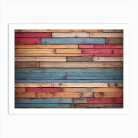 Colorful wood plank texture background 10 Art Print
