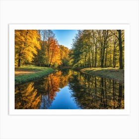 Serene Autumn Reflections 29 Art Print