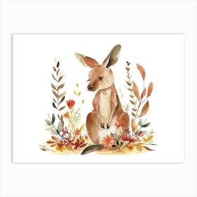 Little Floral Kangaroo 2 Art Print