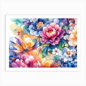 Colorful Flowers 12 Art Print