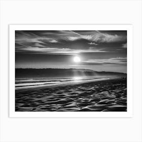 Black And White Beach 29 Art Print