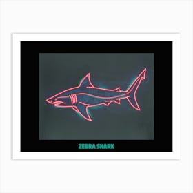 Neon Zebra Shark 2 Poster Art Print