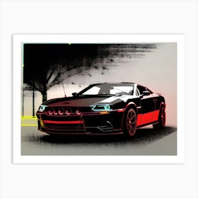 Neon Car Art Art Print