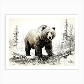 Nature S Sentinel Bear In The Woods Art Print