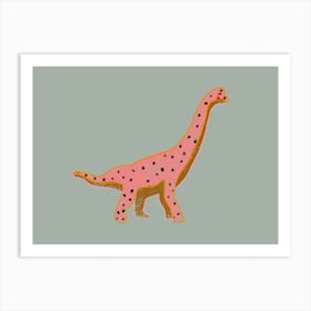 Pink Dinosaur Nursery Art Print
