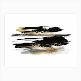 Abstract Black And Gold Painting 90 Art Print