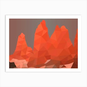 Torres Del Paine National Park Low Poly Art Art Print