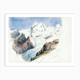 Monte Rosa From Hornli, Zermatt From Splendid Mountain Watercolours Sketchbook (1870), John Singer Sargent Art Print
