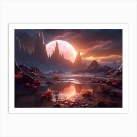 Landscape With A Moon Art Print