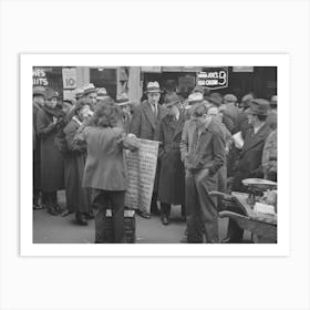 Hair Tonic Salesman Advertising His Wares, 7th Avenue At 38 Street, New York City By Russell Lee Art Print