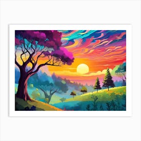 Sunset Painting 3 Art Print