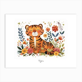Little Floral Tiger 1 Poster Art Print