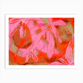 Coral Flower Rythm Art Print