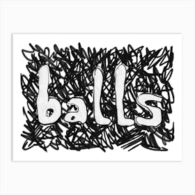 Balls Monochrome Abstract Art Art Print