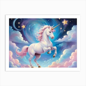 Unicorn In The Sky 17 Art Print