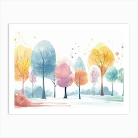 Watercolor Trees 2 Art Print