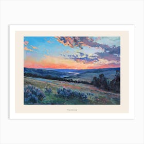 Western Sunset Landscapes Wyoming 2 Poster Art Print