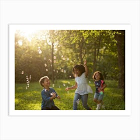 Children Playing In The Park Art Print