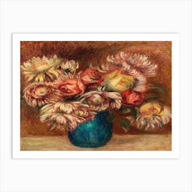 Flowers In A Green Vase, Pierre Auguste Renoir 1 Art Print