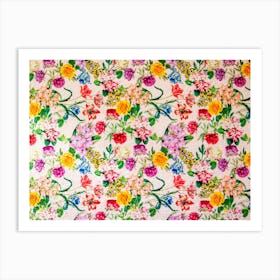 Flowers On A White Background Art Print