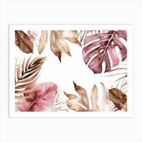 Watercolor Tropical Leaves 10 Art Print