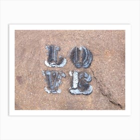 Love sign on a Stone Art Print