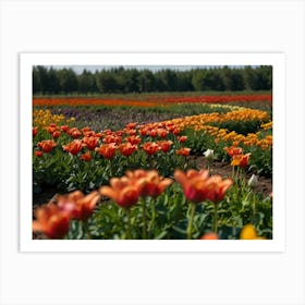 Tulips In The Field Art Print