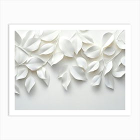 3d White Leaves Background 2 Art Print