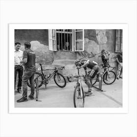 Cyclist And Spectators Art Print