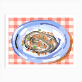 A Plate Of Anchovies, Top View Food Illustration, Landscape 1 Art Print