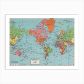 Vintage world map Art Print