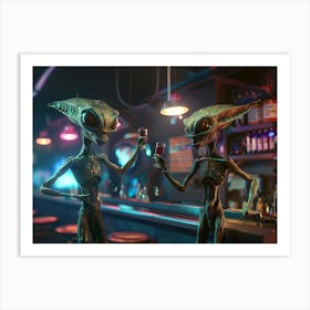 Two Drunk Aliens Toasting 1 Art Print