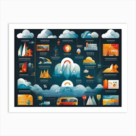 An Array Of Geometric Styles Forming An Abstract Interface Encapsulating The Elements Of Weather T (1) Art Print