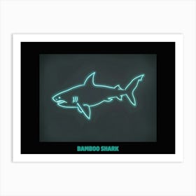 Neon Aqua Bamboo Shark 6 Poster Art Print