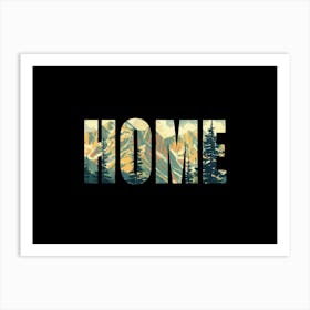 Home Poster Landscape Retro Illustration 5 Art Print