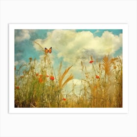 Butterfly In The Meadow Art Print