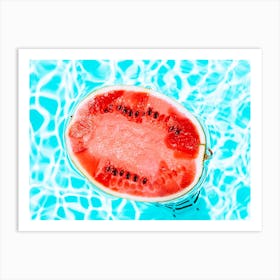 Summer Watermelon In The Swimming Pool Art Print