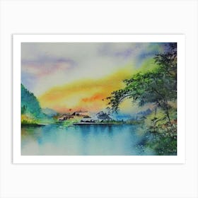 Lakeside Tranquility  Art Print