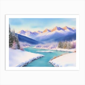 Winter Wonderland in the Mountains Art Print