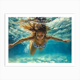 Woman Swimming 3 Art Print