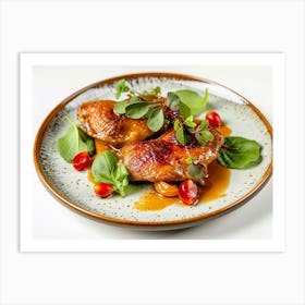 Roasted Chicken On A Plate 1 Art Print