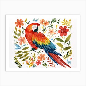 Little Floral Macaw 1 Art Print
