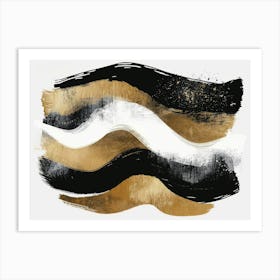 Gold And Black Abstract Painting 62 Art Print