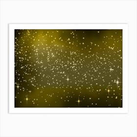 Gold Light Yellow Shades Shining Star Background Art Print
