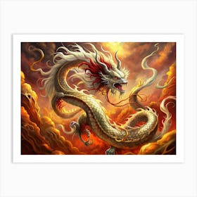 Chinese Dragon In The Clouds Art Print