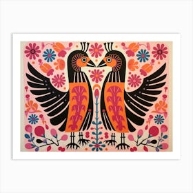 Hummingbird 1 Folk Style Animal Illustration Art Print