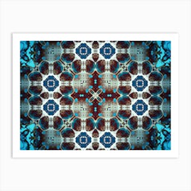 Pattern And Texture Blue Flower Watercolor And Alcohol Ink Art Print