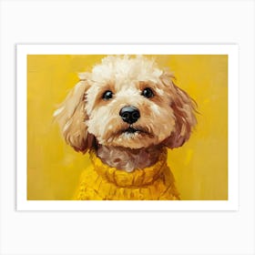 Goldendoodle In Yellow Sweater Art Print